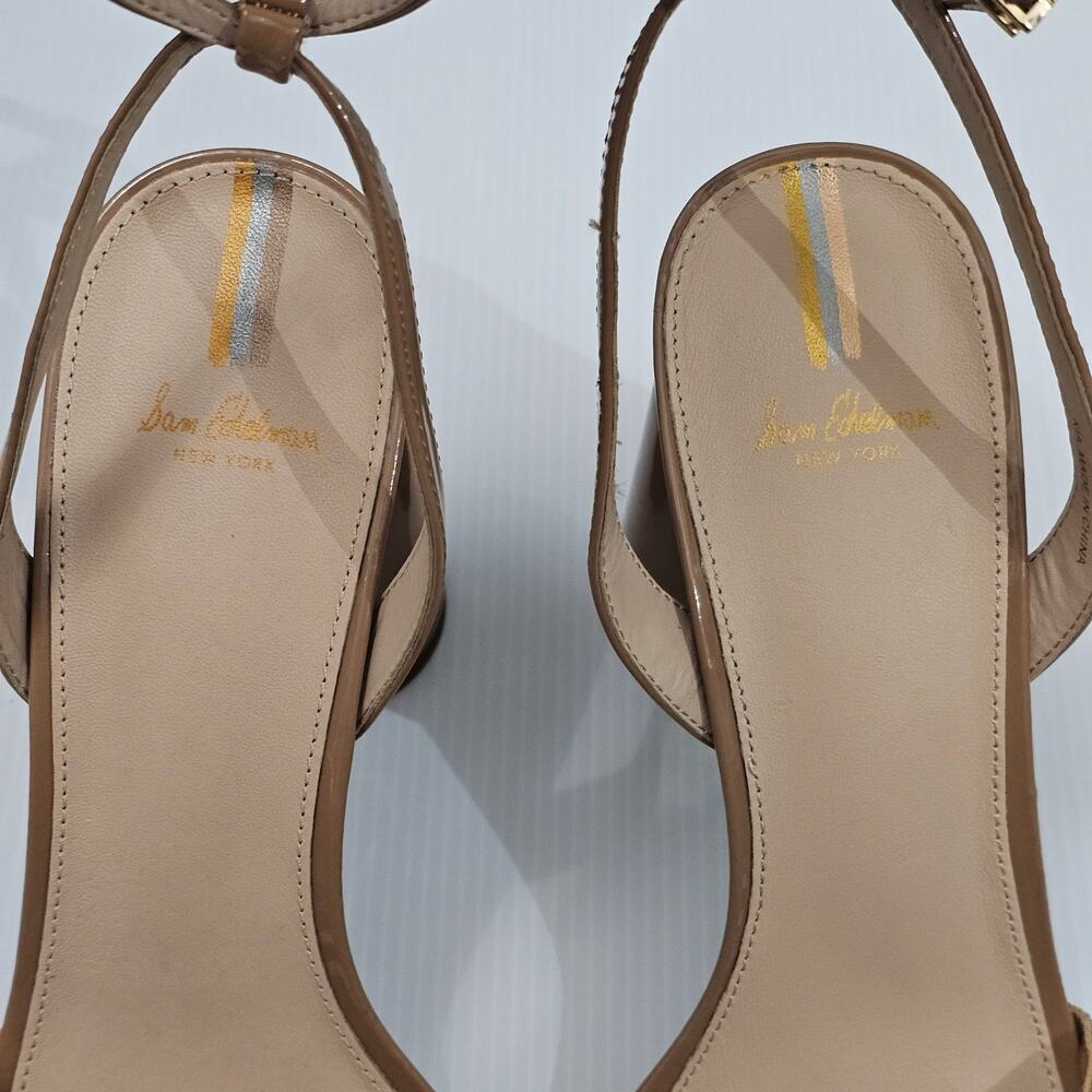 NEW Sam Edelman Kia Block Heel Strappy Sandal Rosa Blush Patent Size 10.5 - Picture 7 of 12